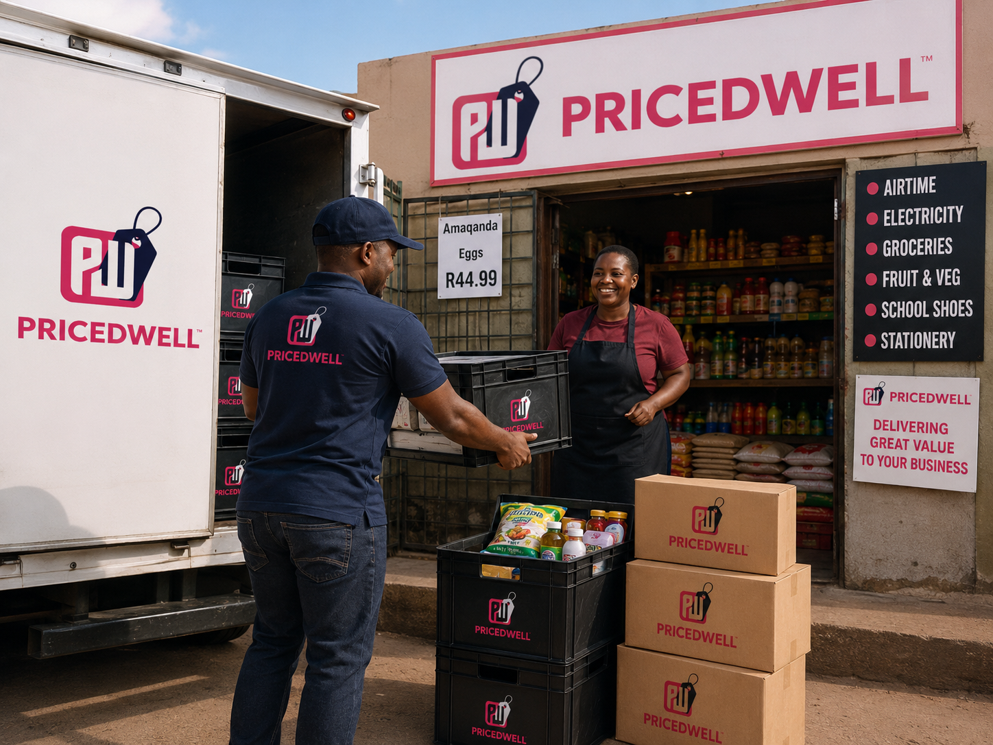 Pricedwell delivery team serving a township retailer